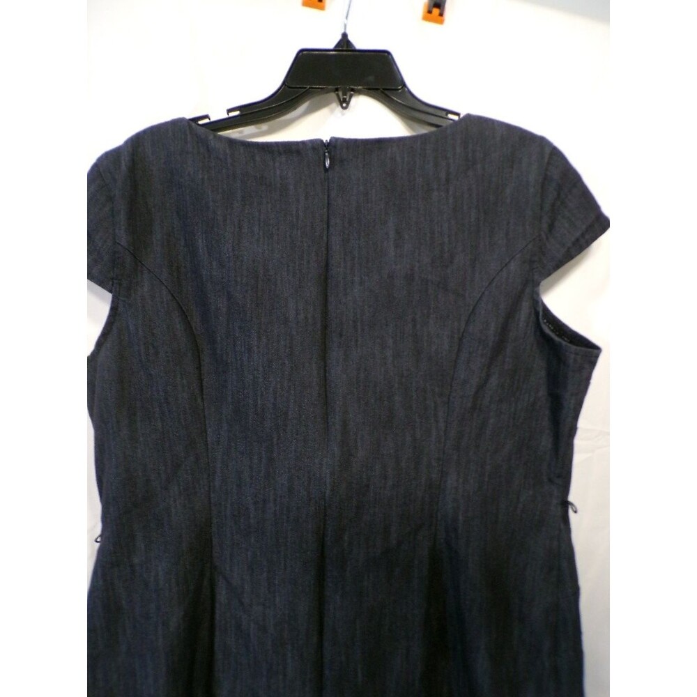ALYX Women's Sheath Dress Size 18 Gray Denim Knee Length Boat Neck - Picture 4 of 5